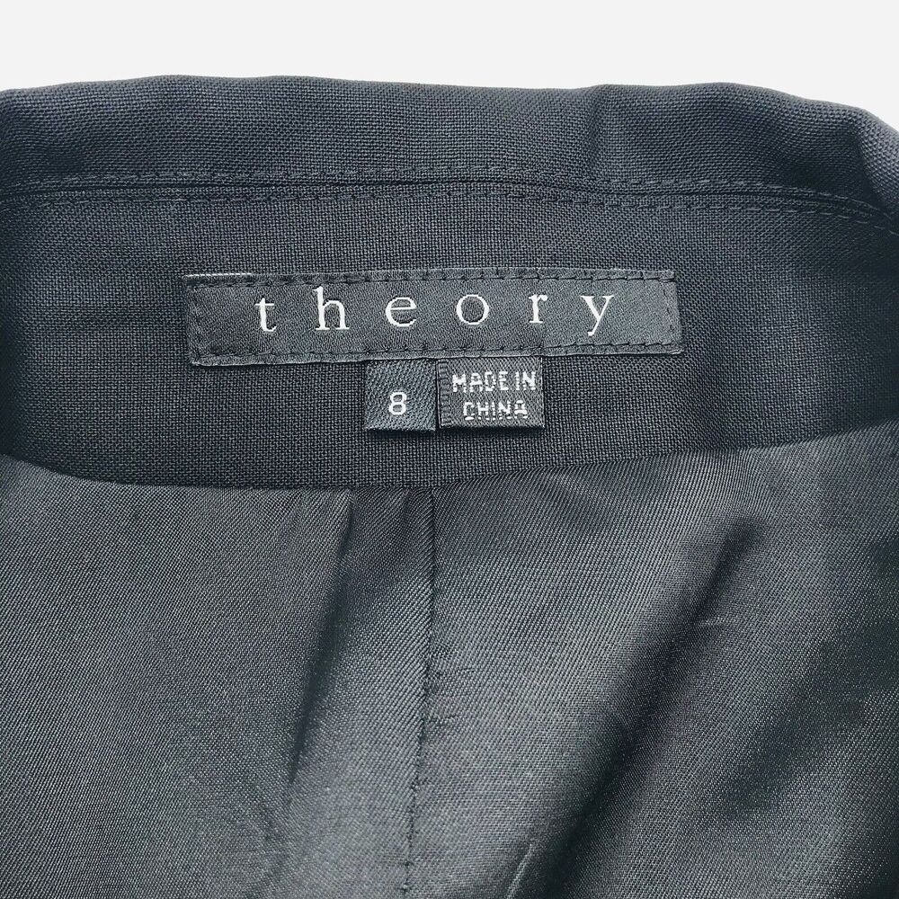 Theory Black Tailored Wool Lycra 2 Button Front B… - image 6